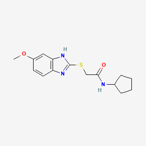 molecular formula C15H19N3O2S B5800921 N-cyclopentyl-2-[(5-methoxy-1H-benzimidazol-2-yl)thio]acetamide 