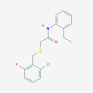 molecular formula C17H17ClFNOS B5800939 2-[(2-chloro-6-fluorobenzyl)thio]-N-(2-ethylphenyl)acetamide 