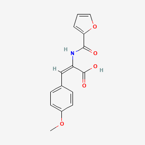 molecular formula C15H13NO5 B5800949 2-(2-furoylamino)-3-(4-methoxyphenyl)acrylic acid 