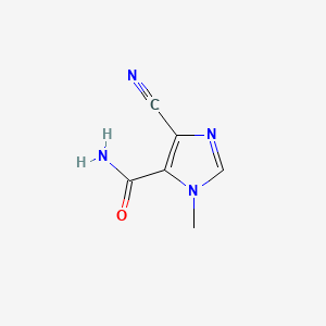 molecular formula C6H6N4O B580095 4-Cyano-1-methyl-1H-imidazole-5-carboxamide CAS No. 19485-36-0