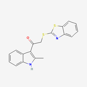 molecular formula C18H14N2OS2 B5800953 2-(1,3-benzothiazol-2-ylthio)-1-(2-methyl-1H-indol-3-yl)ethanone 