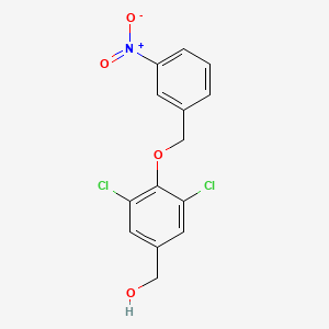 molecular formula C14H11Cl2NO4 B5800976 {3,5-dichloro-4-[(3-nitrobenzyl)oxy]phenyl}methanol 
