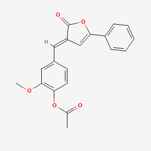 molecular formula C20H16O5 B5800995 2-methoxy-4-[(2-oxo-5-phenyl-3(2H)-furanylidene)methyl]phenyl acetate 