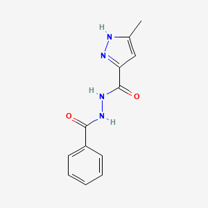 molecular formula C12H12N4O2 B5801015 N'-benzoyl-3-methyl-1H-pyrazole-5-carbohydrazide 