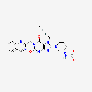 Tert-butyl (s)-(1-(7-(but-2-yn-1-yl)-3-methyl-1-((4-methylquinazolin-2-yl)methyl)-2,6-dioxo-2,3,6,7-tetrahydro-1h-purin-8-yl)piperidin-3-yl)carbamate