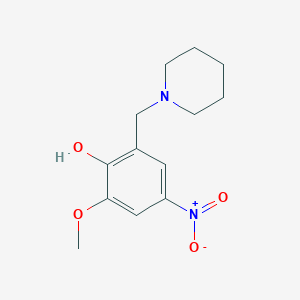 molecular formula C13H18N2O4 B5801097 2-methoxy-4-nitro-6-(1-piperidinylmethyl)phenol 