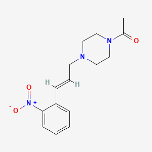 molecular formula C15H19N3O3 B5801134 1-acetyl-4-[3-(2-nitrophenyl)-2-propen-1-yl]piperazine 