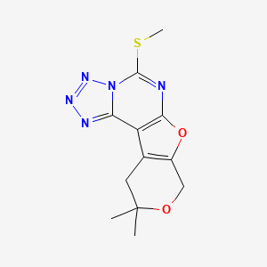 10,10-dimethyl-5-(methylthio)-10,11-dihydro-8H-pyrano[4',3':4,5]furo[3,2-e]tetrazolo[1,5-c]pyrimidine