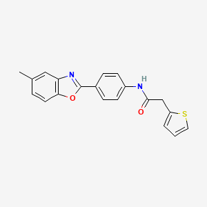 N-[4-(5-methyl-1,3-benzoxazol-2-yl)phenyl]-2-(2-thienyl)acetamide