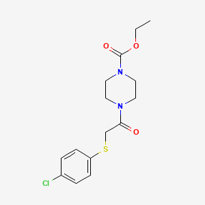 molecular formula C15H19ClN2O3S B5801161 ethyl 4-{[(4-chlorophenyl)thio]acetyl}-1-piperazinecarboxylate 