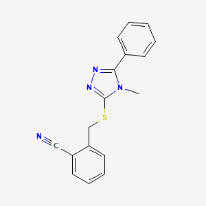 2-{[(4-methyl-5-phenyl-4H-1,2,4-triazol-3-yl)thio]methyl}benzonitrile