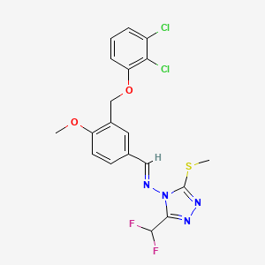 molecular formula C19H16Cl2F2N4O2S B5801194 N-{3-[(2,3-dichlorophenoxy)methyl]-4-methoxybenzylidene}-3-(difluoromethyl)-5-(methylthio)-4H-1,2,4-triazol-4-amine 