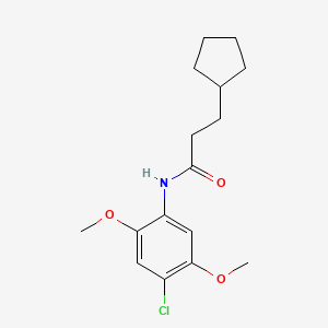 molecular formula C16H22ClNO3 B5801230 N-(4-chloro-2,5-dimethoxyphenyl)-3-cyclopentylpropanamide 