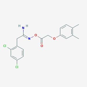 molecular formula C18H18Cl2N2O3 B5801268 2-(2,4-dichlorophenyl)-N'-{[(3,4-dimethylphenoxy)acetyl]oxy}ethanimidamide 