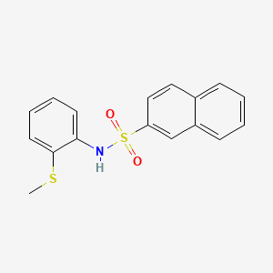 molecular formula C17H15NO2S2 B5801272 N-[2-(methylthio)phenyl]-2-naphthalenesulfonamide 
