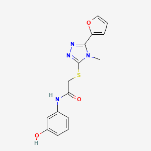 molecular formula C15H14N4O3S B5801290 2-{[5-(2-furyl)-4-methyl-4H-1,2,4-triazol-3-yl]thio}-N-(3-hydroxyphenyl)acetamide 