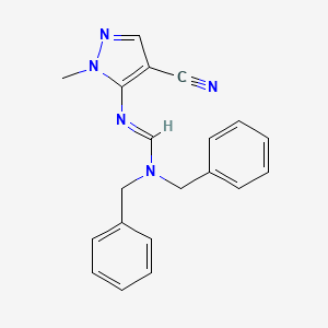 molecular formula C20H19N5 B5801297 N,N-dibenzyl-N'-(4-cyano-1-methyl-1H-pyrazol-5-yl)imidoformamide 