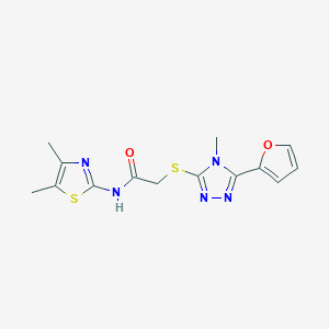 molecular formula C14H15N5O2S2 B5801343 N-(4,5-dimethyl-1,3-thiazol-2-yl)-2-{[5-(2-furyl)-4-methyl-4H-1,2,4-triazol-3-yl]thio}acetamide 