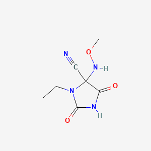 molecular formula C7H10N4O3 B580137 3-乙基-4-(甲氧氨基)-2,5-二氧代咪唑烷-4-腈 CAS No. 644972-55-4