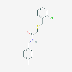 molecular formula C17H18ClNOS B5801375 2-[(2-chlorobenzyl)thio]-N-(4-methylbenzyl)acetamide 