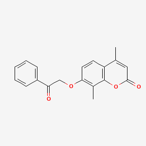 molecular formula C19H16O4 B5801392 4,8-dimethyl-7-(2-oxo-2-phenylethoxy)-2H-chromen-2-one 