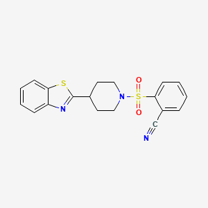 molecular formula C19H17N3O2S2 B5801415 2-{[4-(1,3-benzothiazol-2-yl)-1-piperidinyl]sulfonyl}benzonitrile 