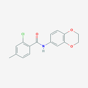 molecular formula C16H14ClNO3 B5801418 2-chloro-N-(2,3-dihydro-1,4-benzodioxin-6-yl)-4-methylbenzamide 