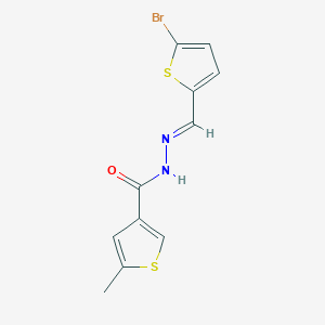 molecular formula C11H9BrN2OS2 B5801426 N'-[(5-bromo-2-thienyl)methylene]-5-methyl-3-thiophenecarbohydrazide 