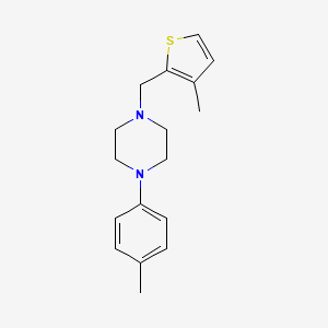 molecular formula C17H22N2S B5801450 1-(4-methylphenyl)-4-[(3-methyl-2-thienyl)methyl]piperazine 