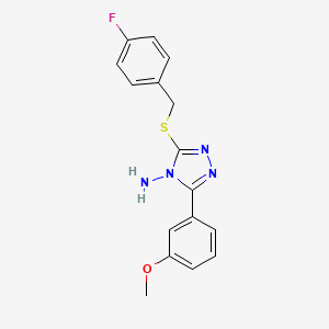 molecular formula C16H15FN4OS B5801454 3-[(4-fluorobenzyl)thio]-5-(3-methoxyphenyl)-4H-1,2,4-triazol-4-amine 