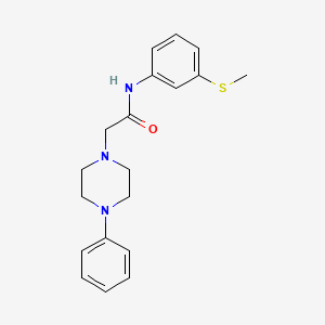 molecular formula C19H23N3OS B5801464 N-[3-(methylthio)phenyl]-2-(4-phenyl-1-piperazinyl)acetamide 