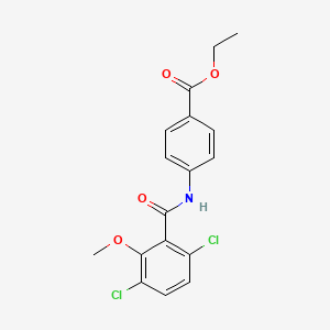 molecular formula C17H15Cl2NO4 B5801490 ethyl 4-[(3,6-dichloro-2-methoxybenzoyl)amino]benzoate 