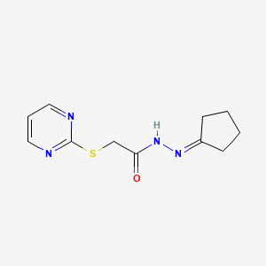 molecular formula C11H14N4OS B5801492 N'-cyclopentylidene-2-(2-pyrimidinylthio)acetohydrazide 