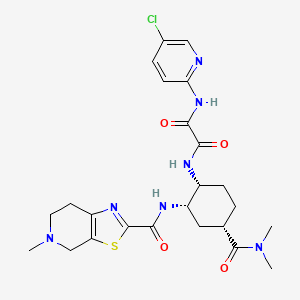 molecular formula C24H30ClN7O4S B580151 N1-(5-氯吡啶-2-基)-N2-((1R,2S,4S)-4-(二甲基氨基甲酰基)-2-(5-甲基-4,5,6,7-四氢噻唑并[5,4-c]吡啶-2-甲酰胺基)环己基)草酰胺 CAS No. 1255529-25-9