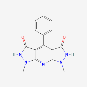 molecular formula C15H13N5O2 B5801511 1,7-dimethyl-4-phenyl-1,7-dihydrodipyrazolo[3,4-b:4',3'-e]pyridine-3,5-diol 