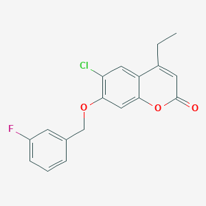 molecular formula C18H14ClFO3 B5801551 6-chloro-4-ethyl-7-[(3-fluorobenzyl)oxy]-2H-chromen-2-one 