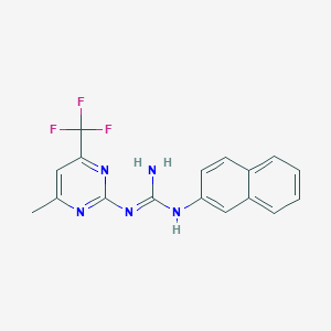 molecular formula C17H14F3N5 B5801567 N-[4-methyl-6-(trifluoromethyl)-2-pyrimidinyl]-N'-2-naphthylguanidine 