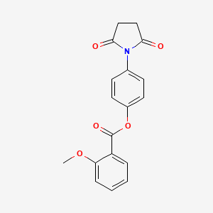molecular formula C18H15NO5 B5801582 4-(2,5-dioxo-1-pyrrolidinyl)phenyl 2-methoxybenzoate 