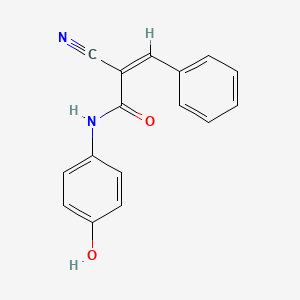 molecular formula C16H12N2O2 B5801598 2-氰基-N-(4-羟基苯基)-3-苯基丙烯酰胺 