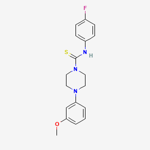 molecular formula C18H20FN3OS B5801606 N-(4-fluorophenyl)-4-(3-methoxyphenyl)-1-piperazinecarbothioamide 