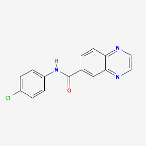 molecular formula C15H10ClN3O B5801630 N-(4-chlorophenyl)-6-quinoxalinecarboxamide 