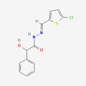 molecular formula C13H11ClN2O2S B5801638 N'-[(5-chloro-2-thienyl)methylene]-2-hydroxy-2-phenylacetohydrazide 
