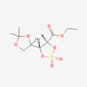 molecular formula C11H18O8S B580164 (4S,5R)-ethyl 5-((R)-2,2-diMethyl-1,3-dioxolan-4-yl)-4-Methyl-1,3,2-dioxathiolane-4-carboxylate 2,2-dioxide CAS No. 879551-01-6