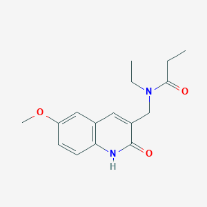 N-ethyl-N-[(2-hydroxy-6-methoxy-3-quinolinyl)methyl]propanamide