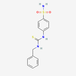 molecular formula C14H15N3O2S2 B5801655 4-{[(benzylamino)carbonothioyl]amino}benzenesulfonamide 