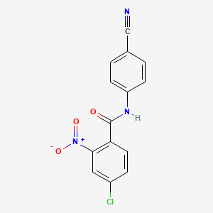 molecular formula C14H8ClN3O3 B5801706 4-chloro-N-(4-cyanophenyl)-2-nitrobenzamide 