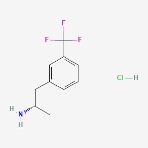 molecular formula C10H13ClF3N B580171 (+)-Norfenfluramine hydrochloride CAS No. 37936-89-3