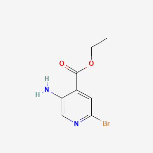 molecular formula C8H9BrN2O2 B580188 5-氨基-2-溴异烟酸乙酯 CAS No. 1806965-78-5