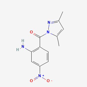 molecular formula C12H12N4O3 B5801899 2-[(3,5-dimethyl-1H-pyrazol-1-yl)carbonyl]-5-nitroaniline 