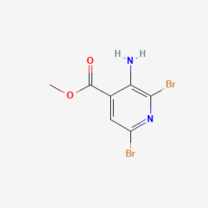 molecular formula C7H6Br2N2O2 B580190 Methyl 3-amino-2,6-dibromoisonicotinate CAS No. 28033-01-4